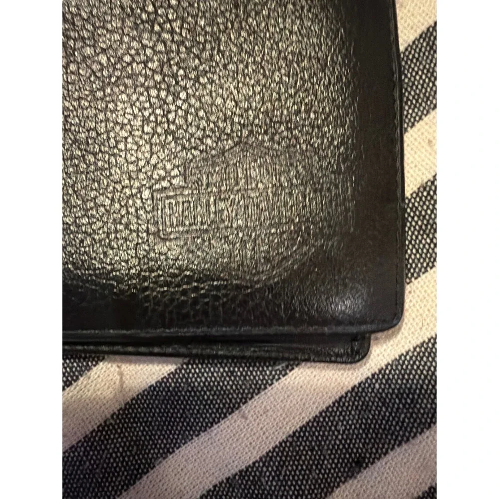 Harley-Davidson‎ Mens Black Pebbled Leather Bifold Wallet Embossed Logo